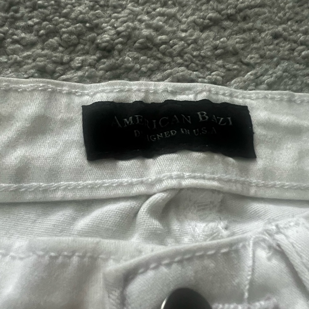 American Bazi White Distressed Jean Shorts - Picture 5 of 6